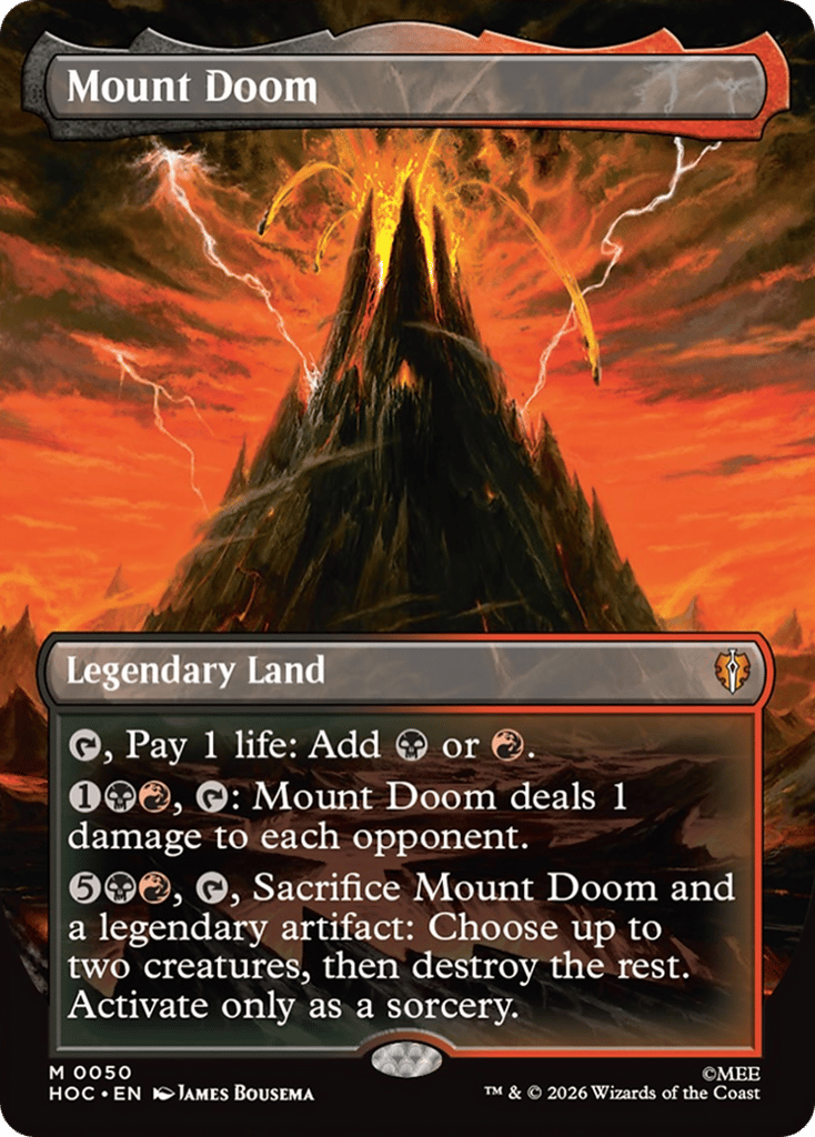 Mount Doom — HOC #50 — Borderless Classic Artist — Near Mint — Non-Foil