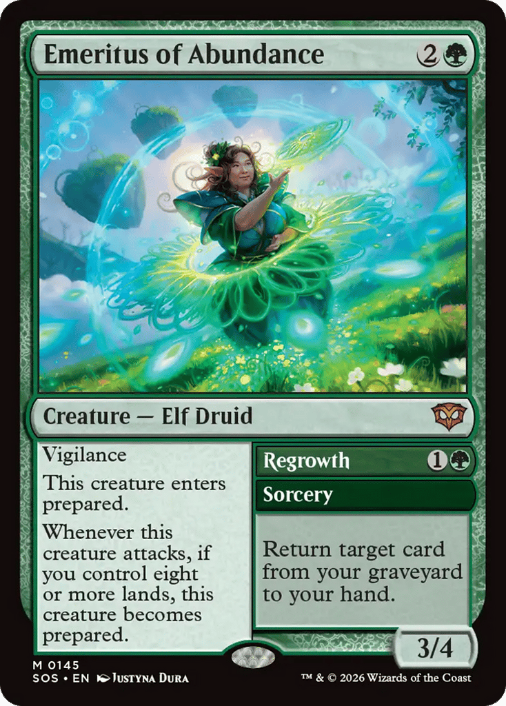 Emeritus of Abundance // Regrowth — SOS #145 — Near Mint — Non-Foil