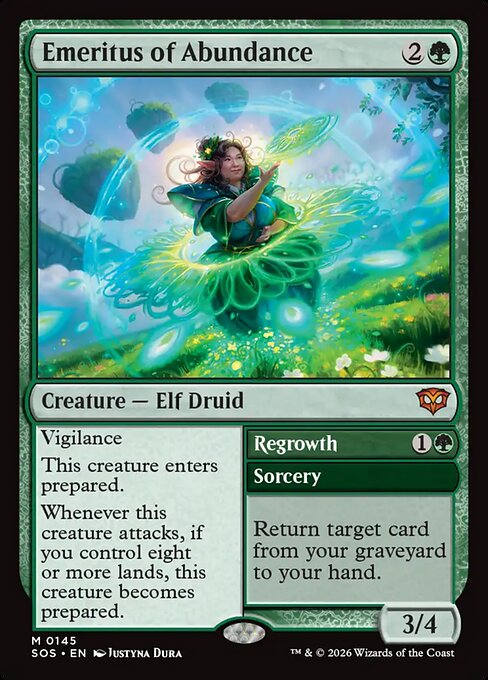 Emeritus of Abundance // Regrowth — SOS #145 — Non-Foil